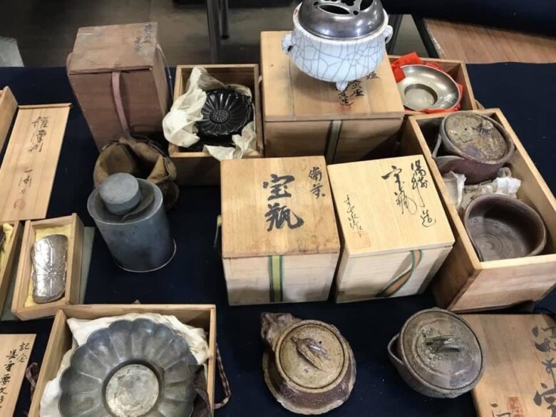 岡山県岡山市南区で備前焼宝瓶煎茶道具を買取